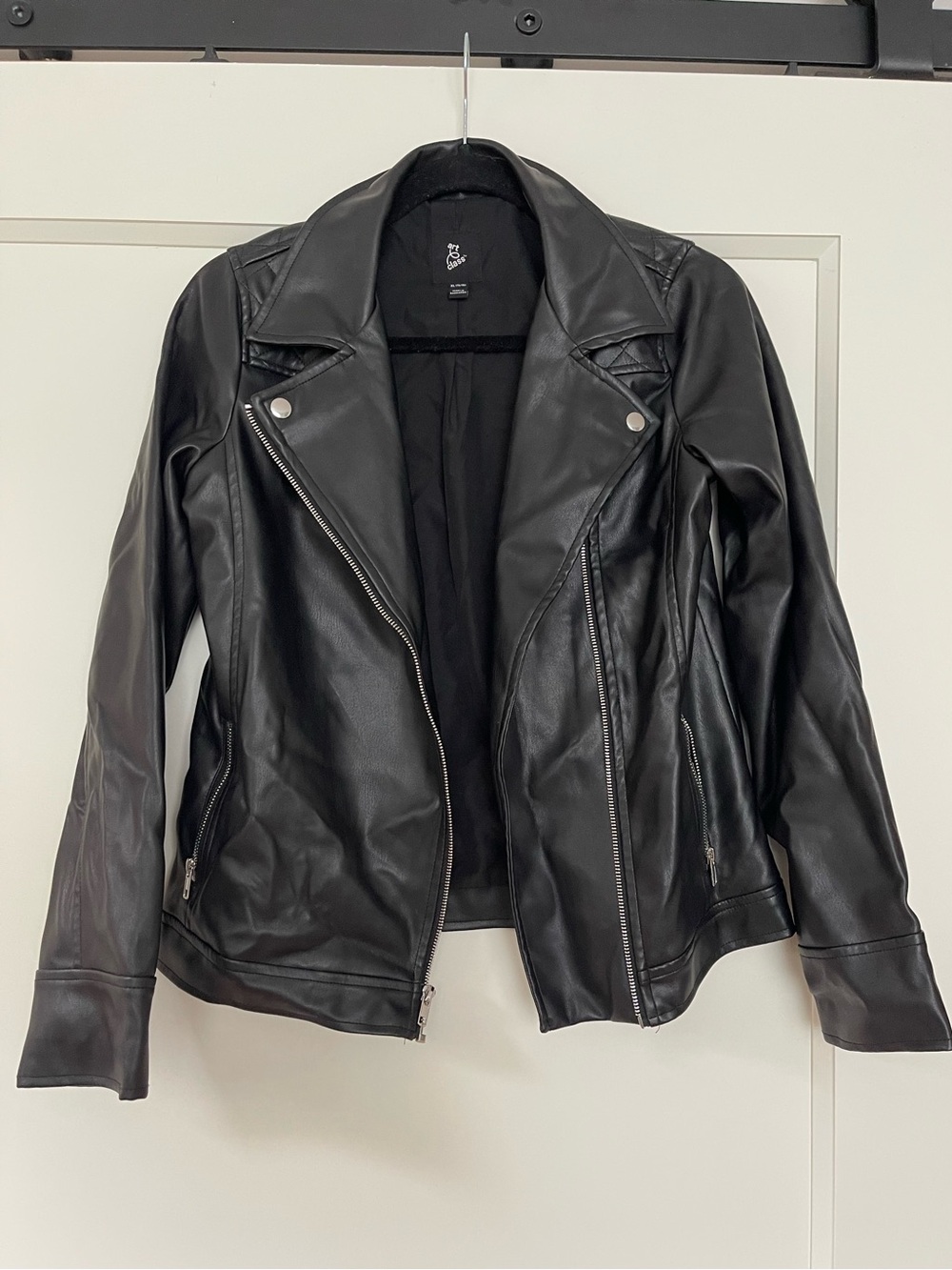 art class Black Faux Leather Moto Jacket for Women size XL